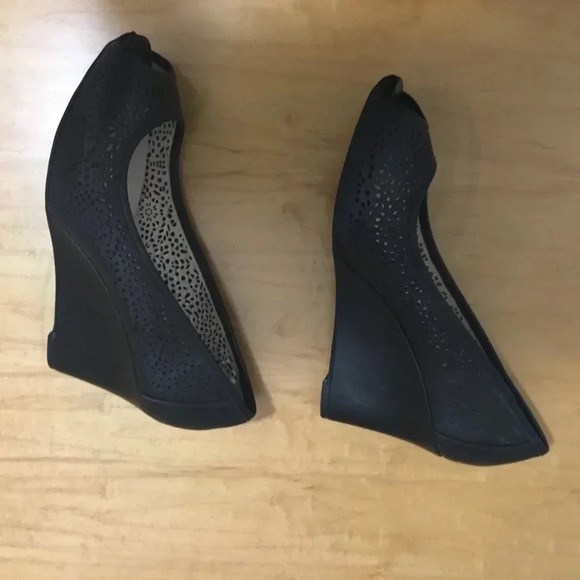 Rockport, open toe pump, leather shoe, Womans size 8.5 US black - Picture 10 of 14